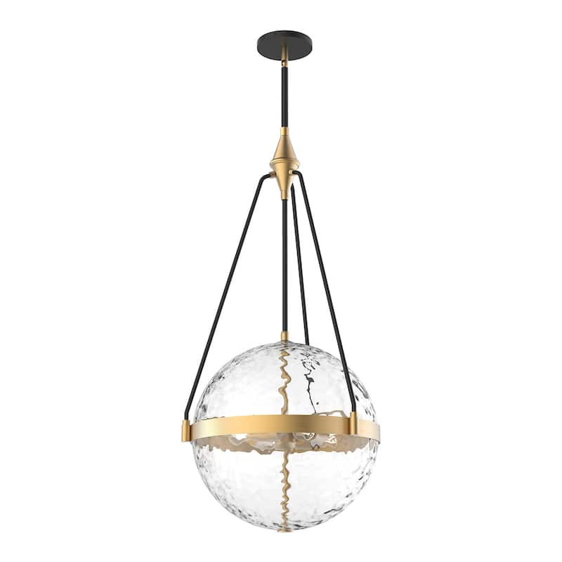 Alora Lighting PD406418 Harmony 4 Light 18" Wide Pendant - Brushed Gold / White Cotton Fabric