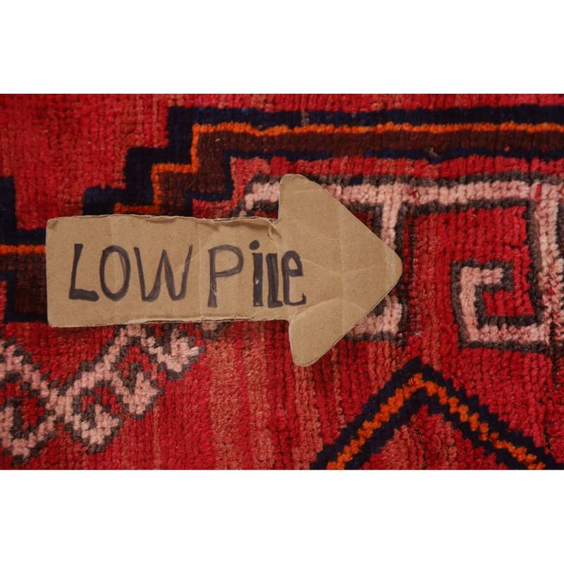 Hand Knotted Oriental 100% Wool Carpet Traditional Geometric Red Lori Area Rug - 8' 4'' X 4' 3''