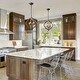 preview thumbnail 23 of 26, Modern Farmhouse Distressed Wood Lantern Foyer Chandelier for Dining Room