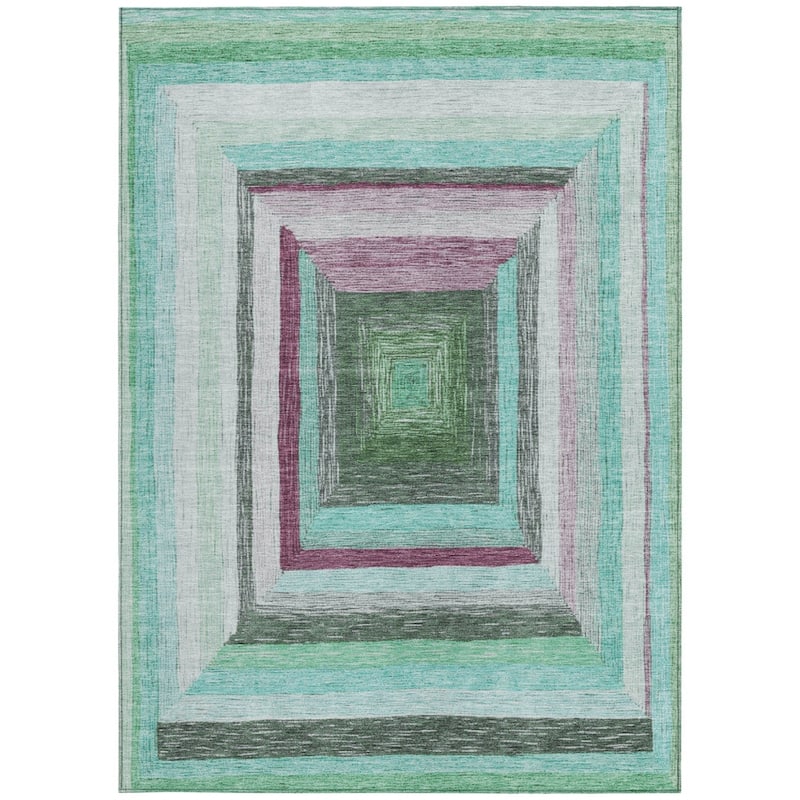 HomeRoots Geometric Transitional Rectangle Outdoor Rug