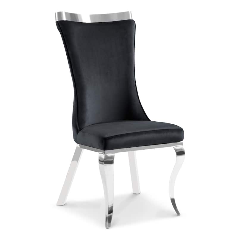 Furniture of America Thaddeus Glam Velvet High Back Side Chair (Set of 2)
