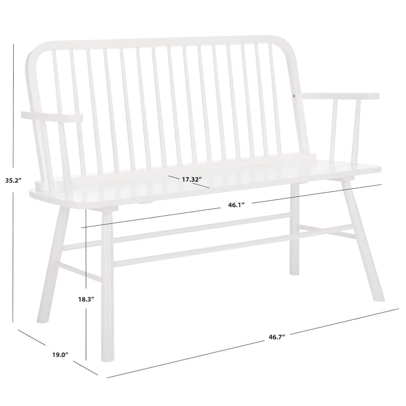 SAFAVIEH Tella Farmhouse Solid Wood Spindle Bench - 47Wx19Dx35H