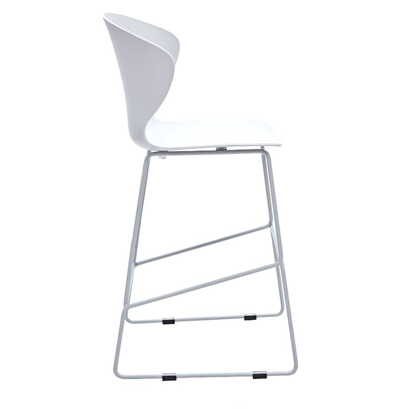 Set of 2 Contemporary Plastic Counter Height Bar Stools
