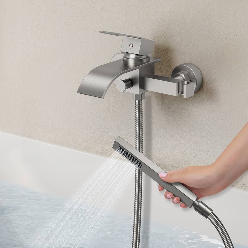 Single-Handle Wall Mount Tub Faucet with Handheld