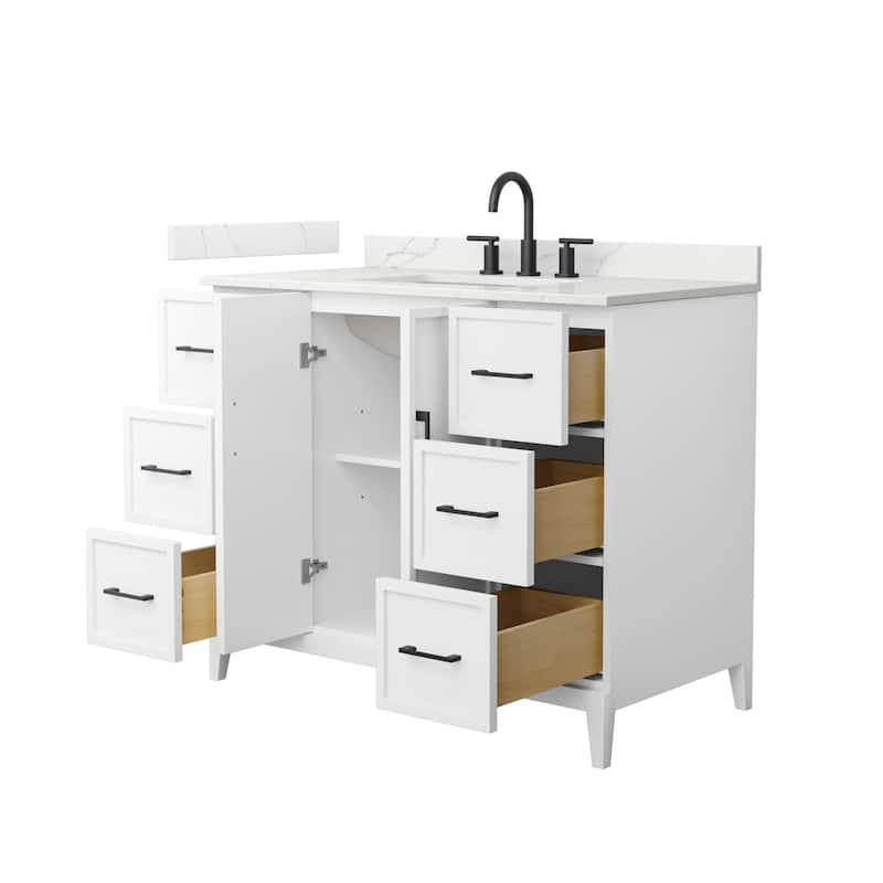 Wyndham Collection WCH717142S-QTZ-US3MXX Elan 42" Free Standing Single