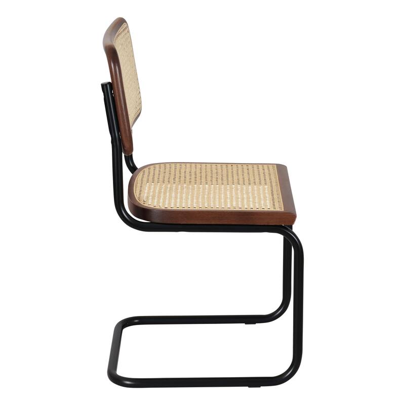 Breuer Chair Company Marcel Breuer Cesca Cane Cantilever Side Chair w/ Black Steel Frame (Various Wood & Cane Colors)