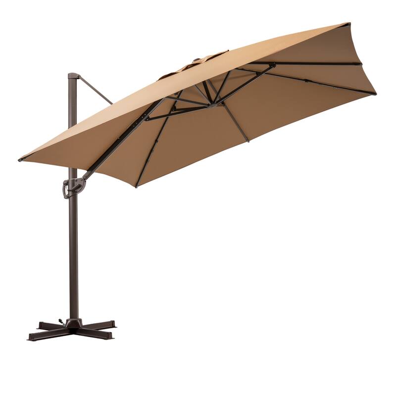 Pellebant 9 FT x 12 FT Outdoor Patio Cantilever Umbrella with Base Stand