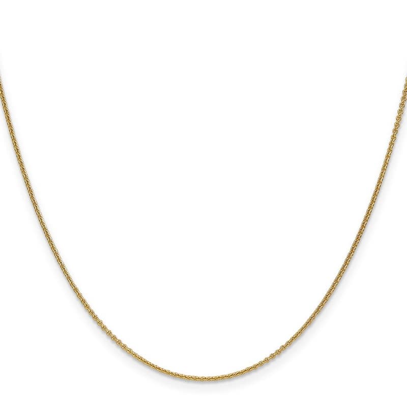 Curata Italian Solid 18k Yellow Gold 1.15mm D/C Cable Chain Necklace Length Options: 16 18 20