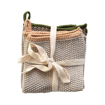 Square Cotton Knit Dish Cloth - 10.5"L x 10.5"W x 0.1"H