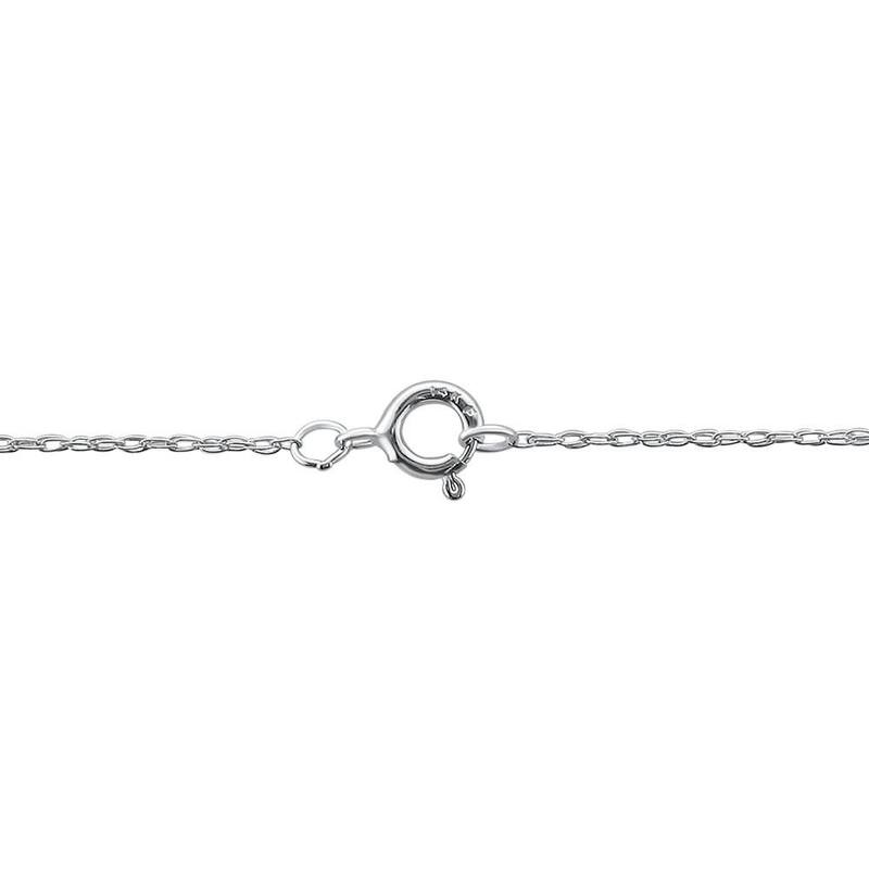 1/3Ct Princess Cut Solitaire Diamond White Gold Pendant & Chain