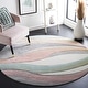 preview thumbnail 54 of 128, SAFAVIEH Hollywood Deep Mid-Century Modern Abstract Rug 3' Round - Grey/Pink