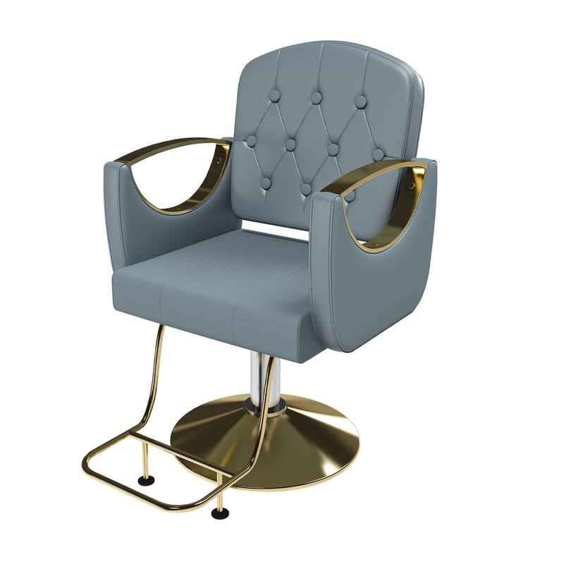 Roomfitters Professional Hydraulic Salon Chair with 360° Swivel, Heavy Duty Barber Stylist Chair with Gold Base