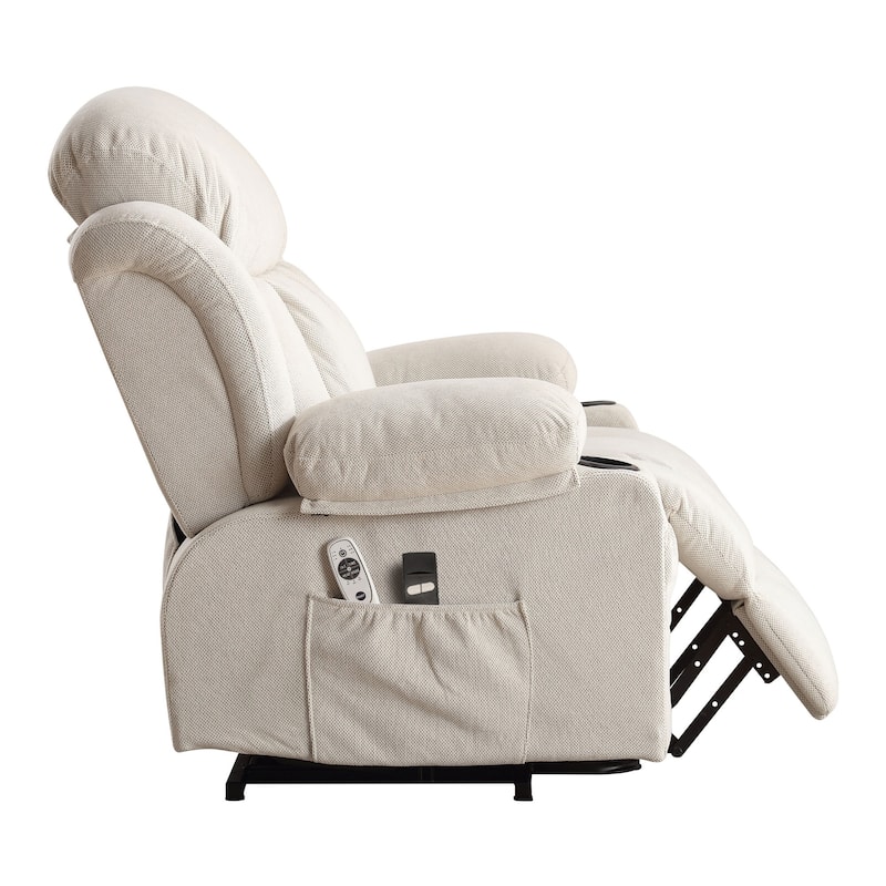 Electric Recliner Chair with Massage and Heat, USB Port, Cup Holders and Side Pockets, Adjustable Vibration Modes and Heating