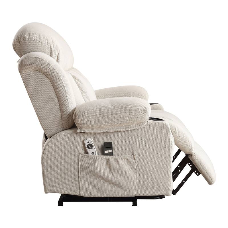 Power Lift Recliner Chair with Heat and Massage for Elderly with USB and Side Pockets