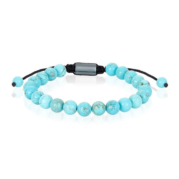 Natural Stone Beaded Adjustable Shocker Tie Bracelet (8mm). Opens flyout.