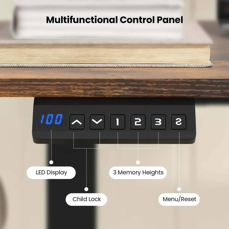 Costway 55" x 24" Electric Standing Desk with 3 Memory Height Settings