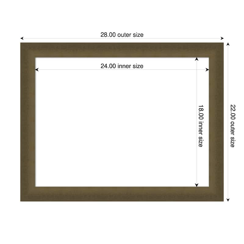 Amanti Art Blaine Light Bronze Narrow Framed Dry Erase Magnetic Board - 28 x 22 in