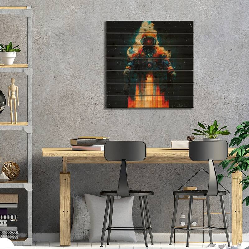 The Astro Cruiser - Astro Cruise Print On Wood by Ben Heine - Multi-Color