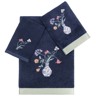 Authentic Hotel and Spa 100% Turkish Cotton Stella 3PC Embellished Towel Set