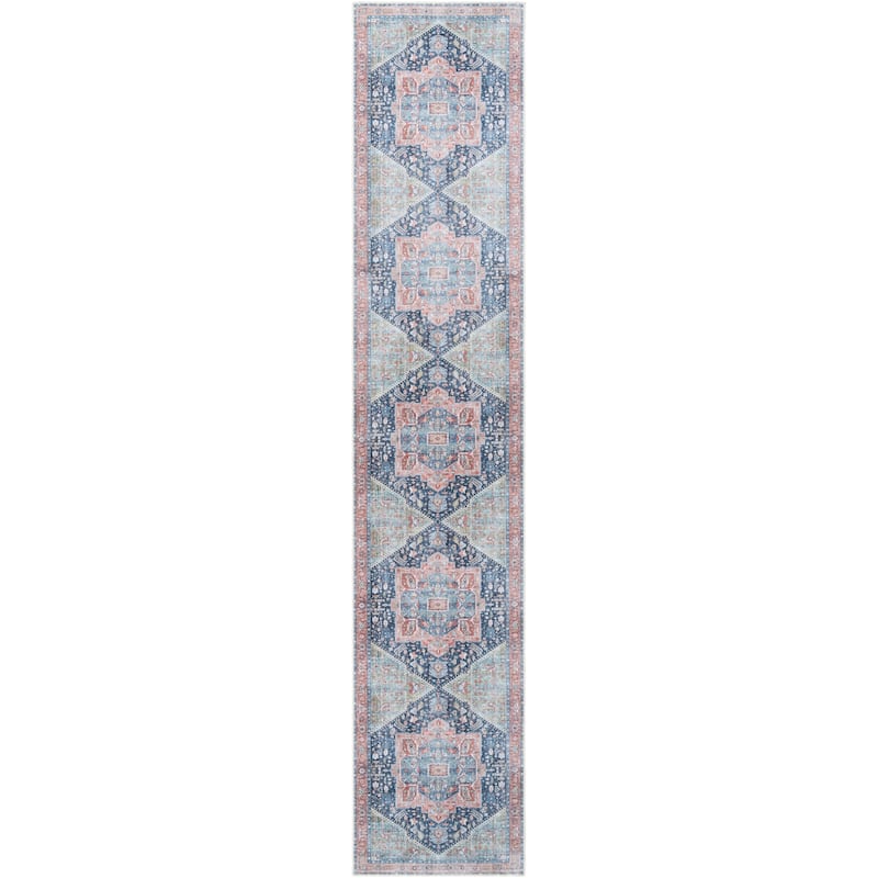 Livabliss Vintage Amelie Medallion Washable Area Rug