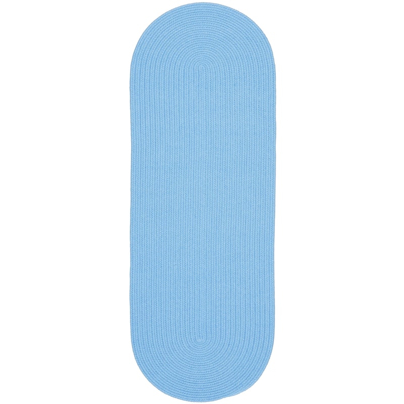 Rhody Rug Happy Feet Indoor/ Outdoor Braided Area Rug - Aqua Blue - 2' x 6' Runner