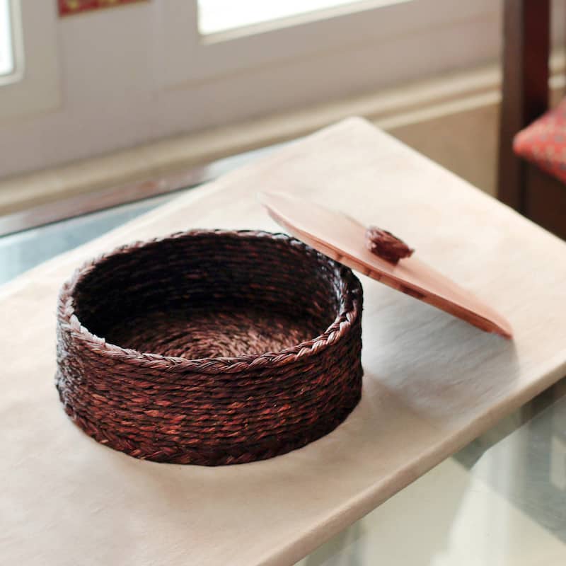 Novica Handmade Palatial Nature Natural Fiber Basket