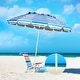 preview thumbnail 21 of 27, Gymax 8ft Beach Umbrella Outdoor Patio Garden w/ Carrying Bag Sand Blue