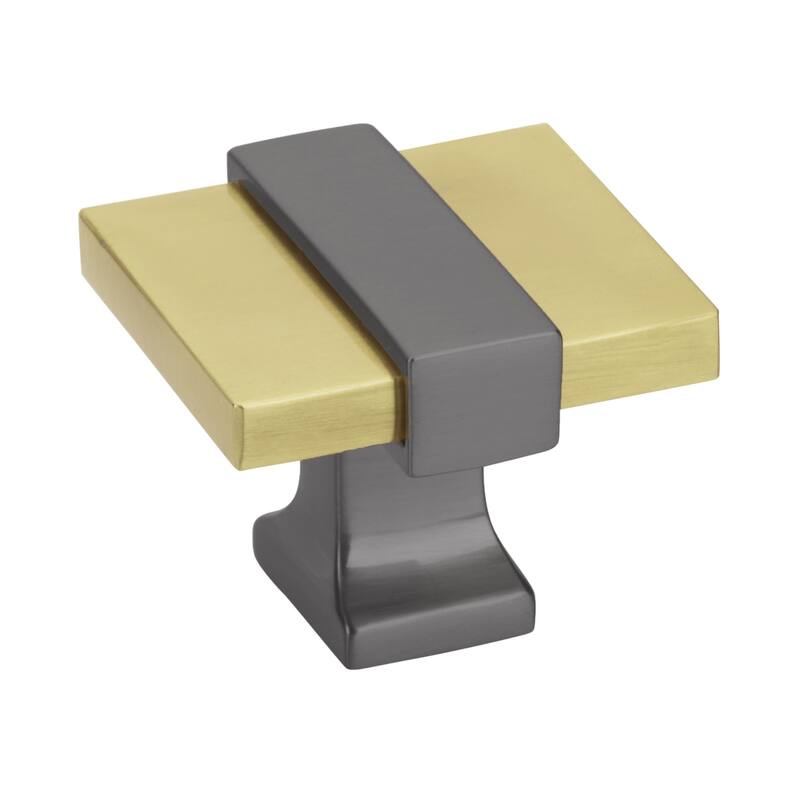 Amerock Overton Cabinet and Furniture Knob - Brushed Gold/Black Chrome