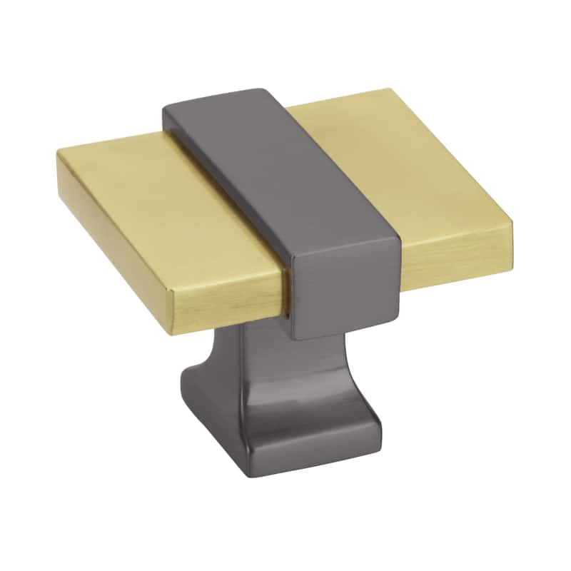 Amerock Overton Cabinet and Furniture Knob - Brushed Gold/Black Chrome