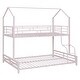 preview thumbnail 27 of 38, Heavy Duty Metal Bunk Bed with Ladder and Full-length Guardrail, Convertible 2 Beds, Twin over Full House Bed for Bedroom