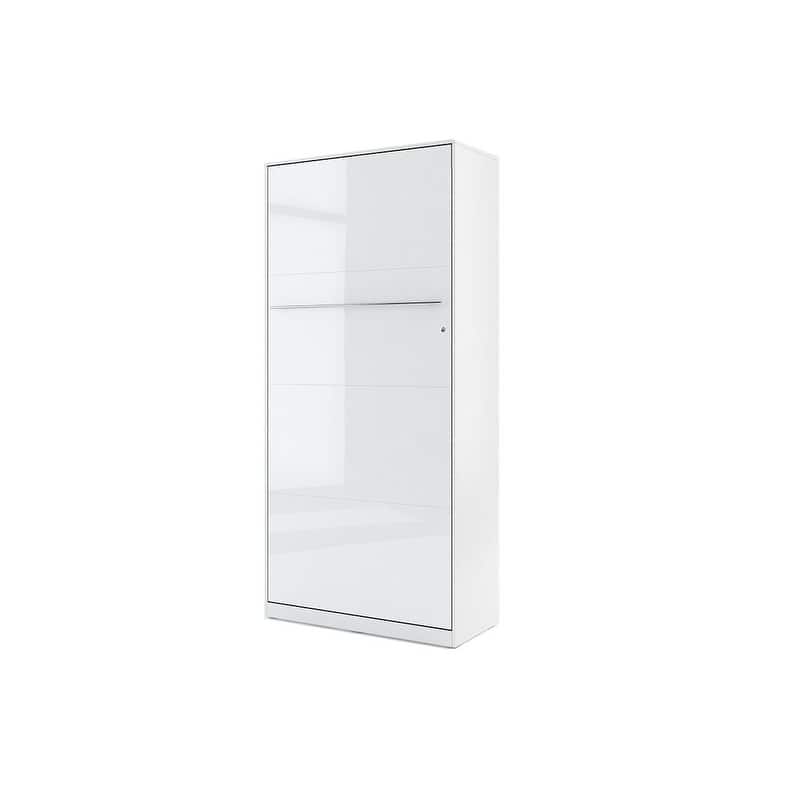 NOVO Vertical Murphy bed with mattress 35.4 x 78.7 inch - White