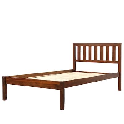Wood Platform Bed with Headboard