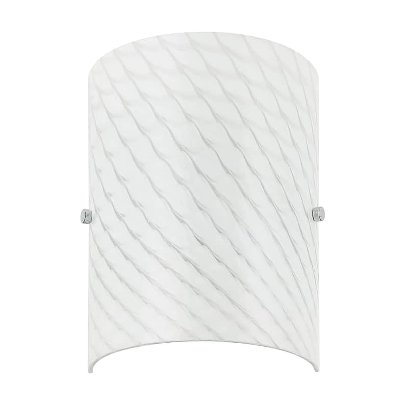 Swirled 2-Light Flush Handblown French Feather Glass Wall Sconce