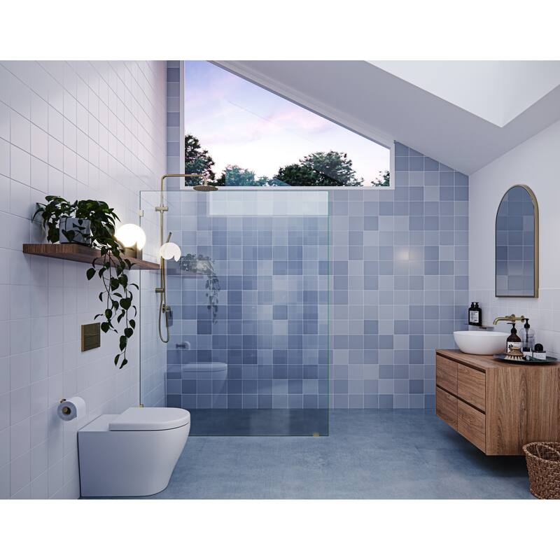 Glass Warehouse 78" x 55" Frameless Shower Door - Single Fixed Panel