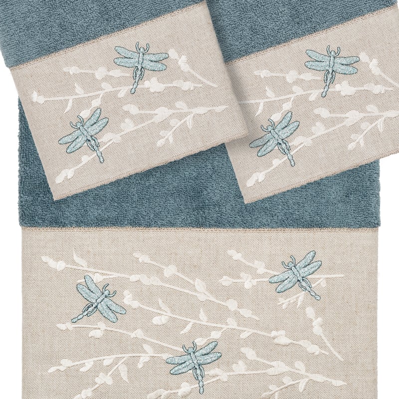 Authentic Hotel and Spa 100% Turkish Cotton Braelyn 3PC Embellished Towel Set