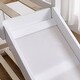 preview thumbnail 4 of 4, White Elevated Cross Guard Rail with Slide Twin Pine Wooden Bed