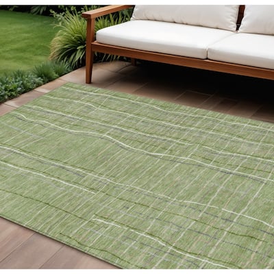 HomeRoots Striped Transitional Rectangle Outdoor Rug