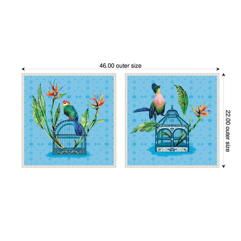 Kate and Laurel Uncaged No. 1 & No. 2 2 Piece Framed Canvas Wall Art Set by Lucia Gianello