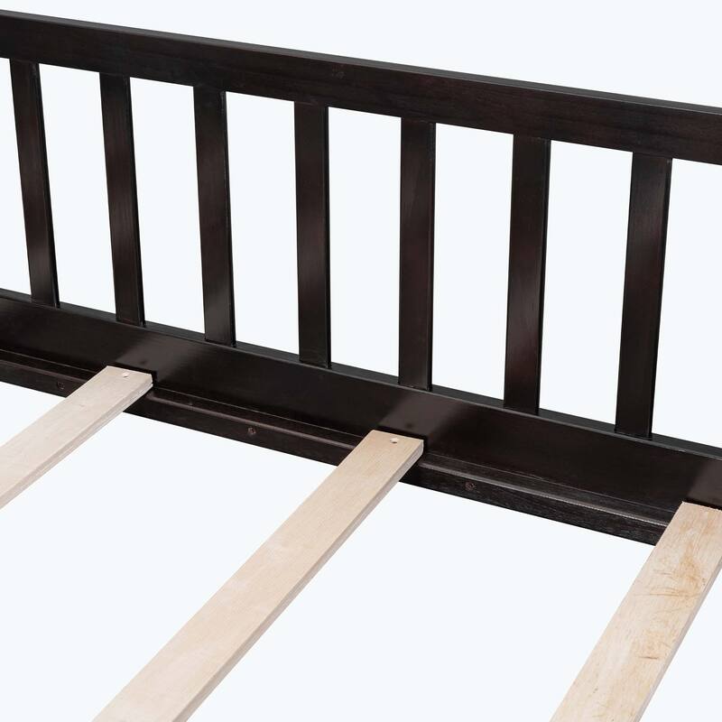 Durable Floor Platform Bed with Fence