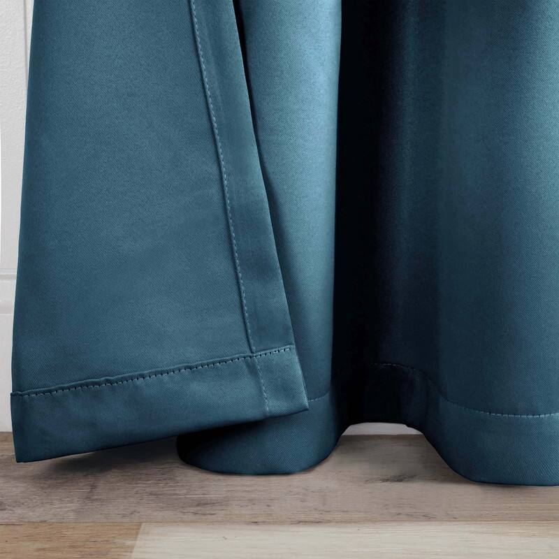 Superior Solid Machine Washable Room Darkening Grommet Blackout Curtains, Set of 2