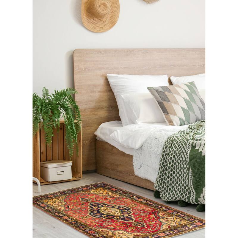 ECARPETGALLERY Hand-knotted Anadol Red Wool Rug - 3'3 x 4'5