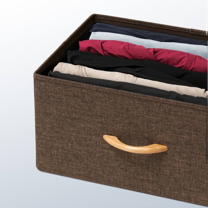 Foldable Drawer Fabric Storage Cubes Organizer Set Drawers of Closet Dresser Chest - Set of 2