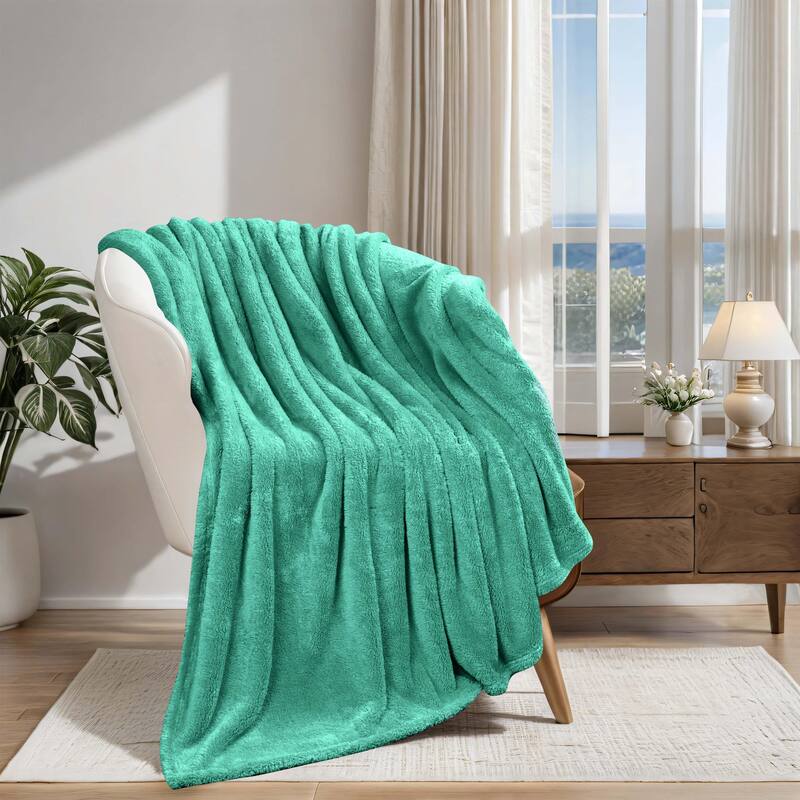 Superior Solid Fluffy Fleece Blanket, Plush and All Season