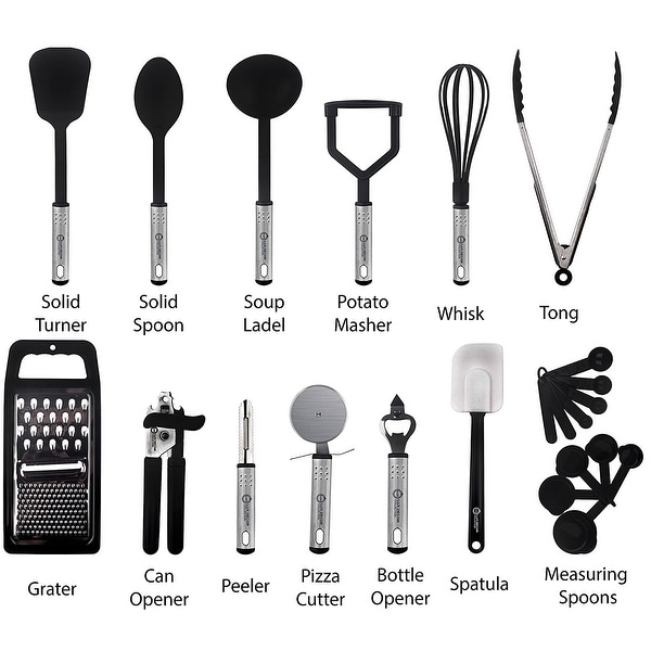 Stainless Steel Utensils Set For Heat Resistant Cooking (Set Of 23)