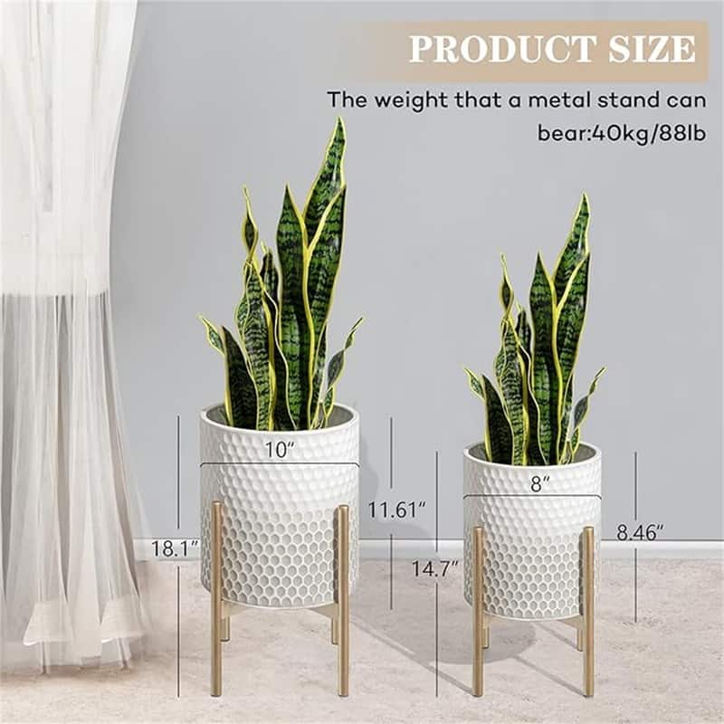 Mid Century Planters - 10"D x 10"W x 18.11"H - Overstock - 40348590