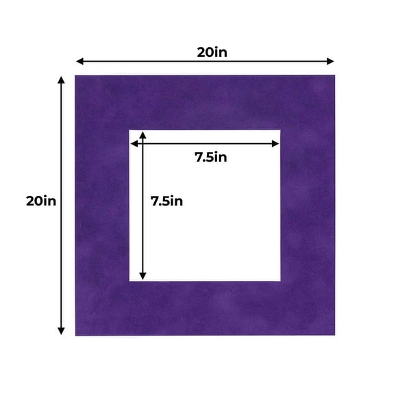 20x20 Mat for 8x8 Photo - Purple Crocus Suede Matboard for Frames ...