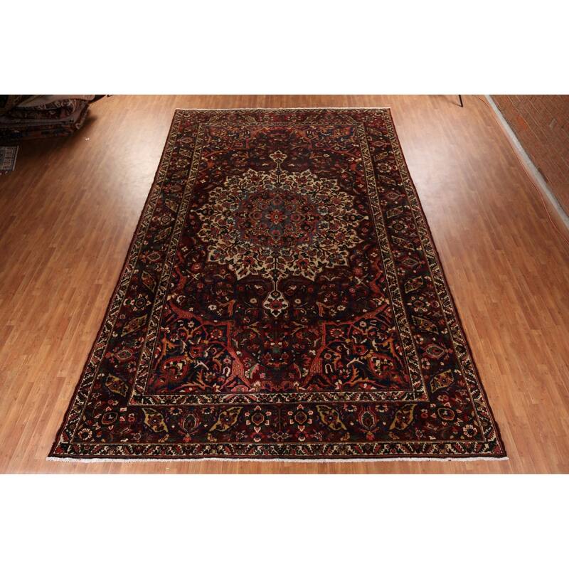 Bakhtiari Large Antique Persian Area Rug Hand-Knotted Wool Carpet - 11'0" x 16'9"