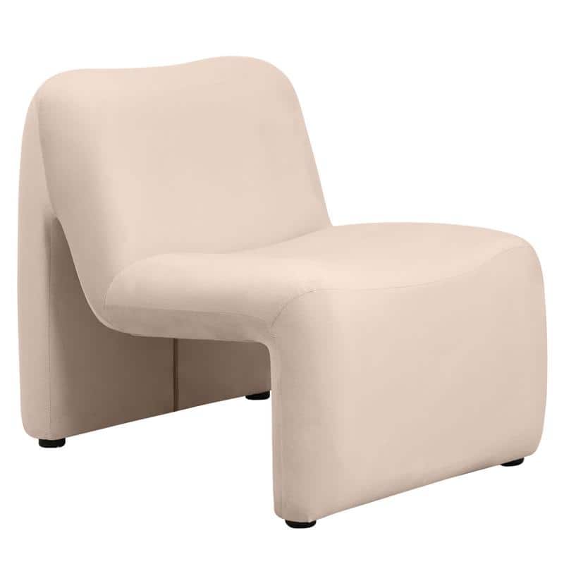 KLYX Modern Armless Accent Chair in Velvet or Boucle Upholstery with Plush Foam Cushioning for Home Office, Living Rooms and Bed