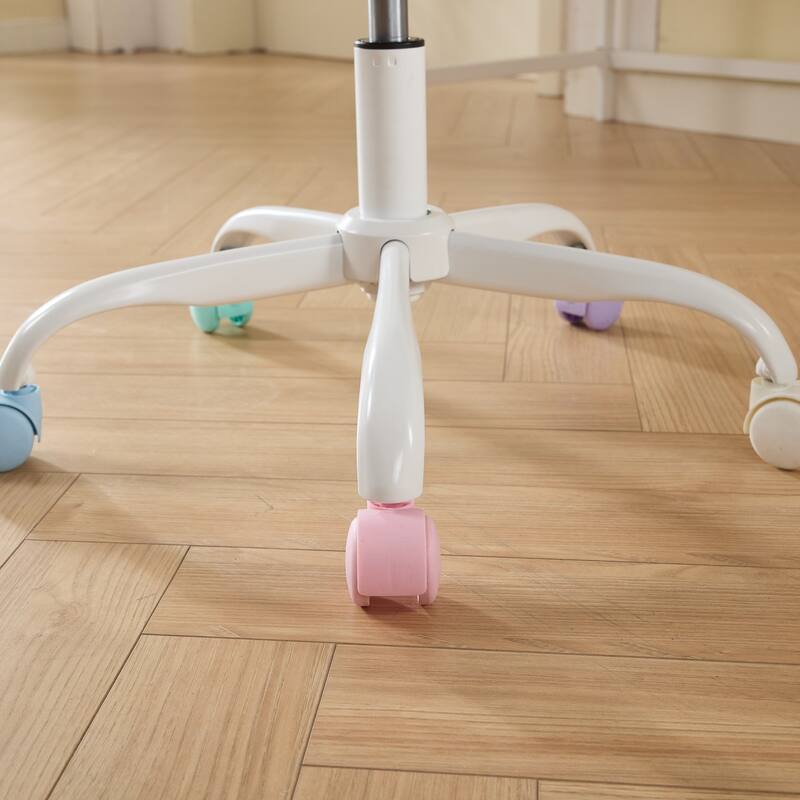 GDF Studio - Modern Faux Fur Upholstered Swivel Home Office Chair with Metal Base with Ergonomic Backrest and Wide Deep Seating