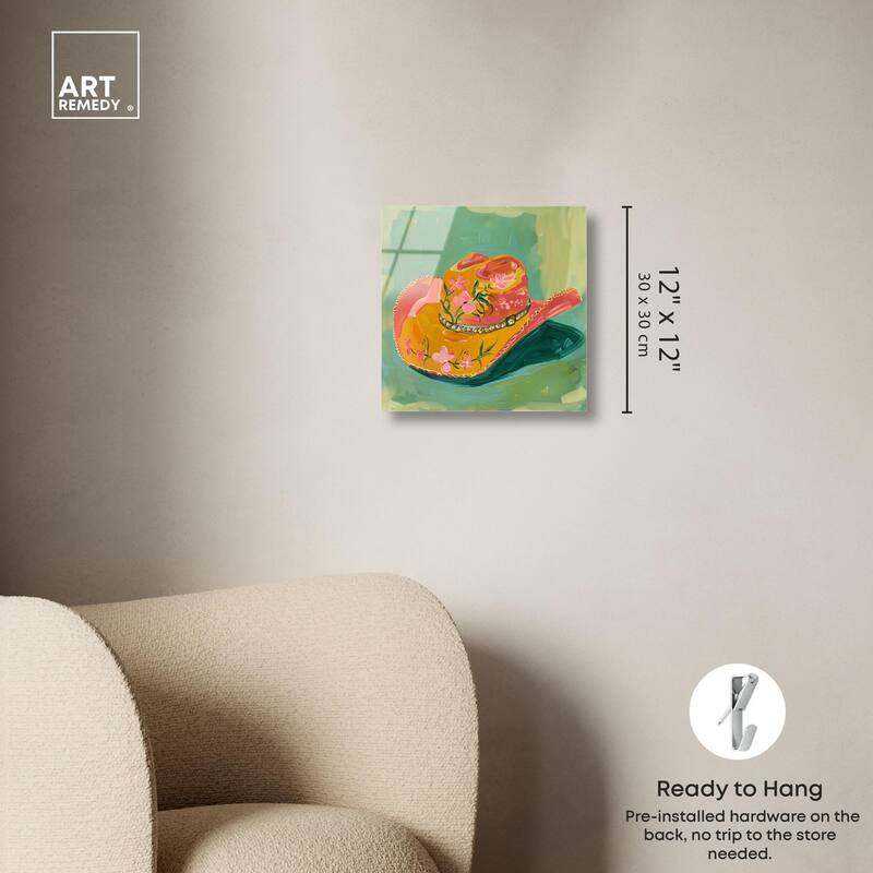 Wildflower Cowboy Hat Acrylic by Art Remedy, Ready to Hang